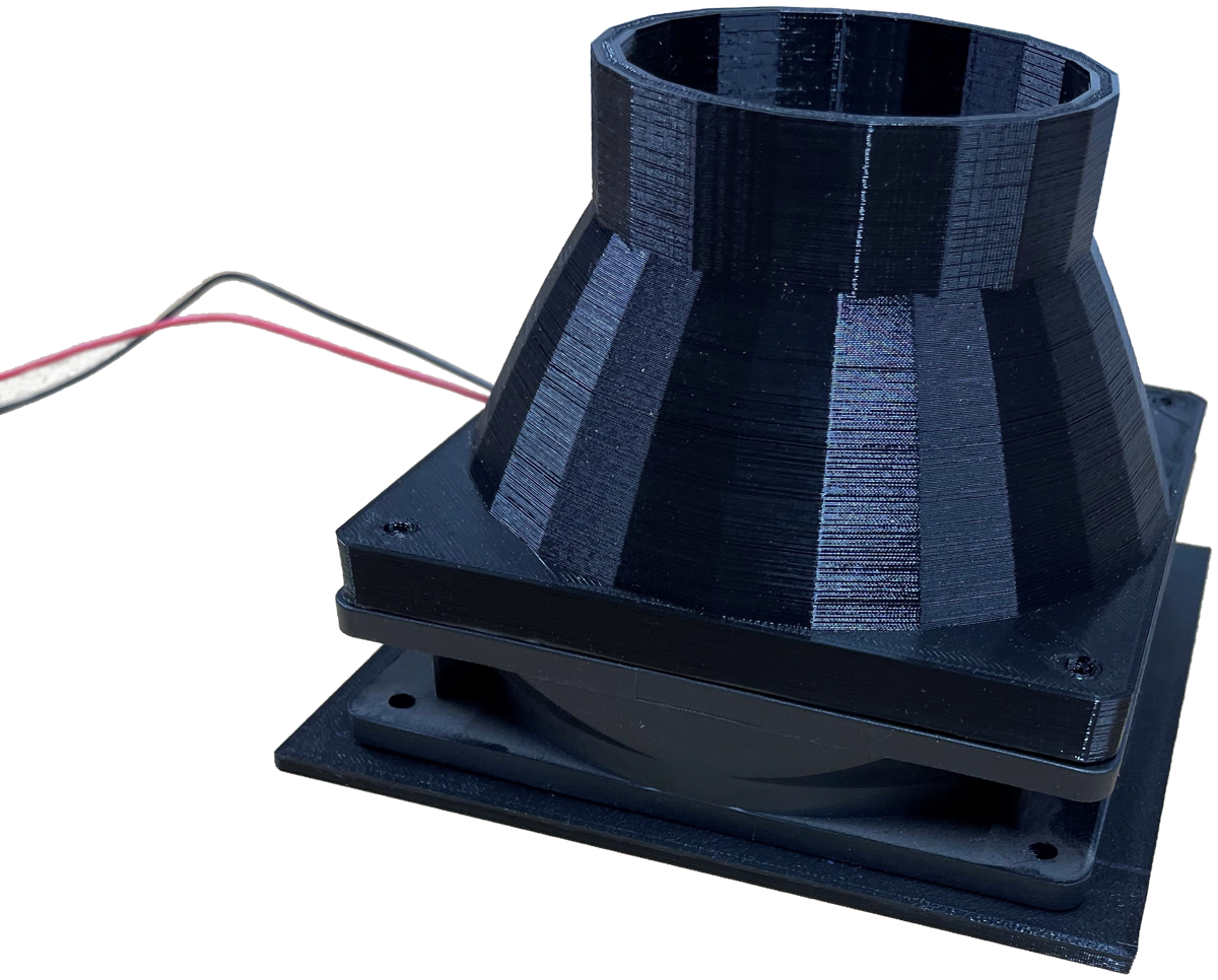 Pièce imprimée : entonnoir de ventilation pour l'électronique